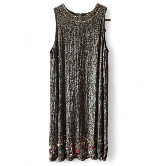 NWT Raga Beaded Sequin Shift Dress – Art Deco Boho Cocktail Mini - Picture 1 of 8